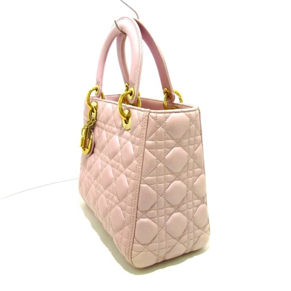 Christian Dior Lady Dior Bag Cannage Quilt Lambskin Medium Metallic Beig… - Picture 7 of 12